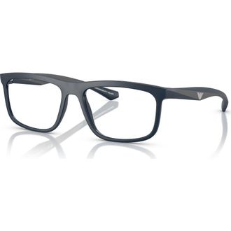 Emporio Armani 55mm Square optical glasses in Blue at Nordstrom