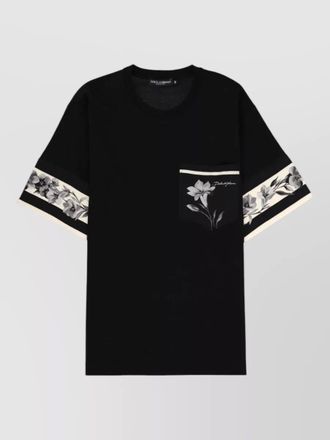 Dolce & Gabbana floral crew neck t shirt chest pocket