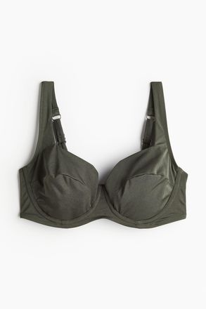 H&M H & M - Unwattiertes Bikinitop - Dunkles Khakigr&uuml;n