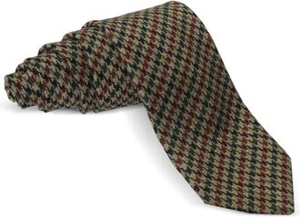 Castangia Stropdas met pied-de-poule print - Bruin