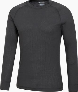 Mountain Warehouse Mens Mountain Warehouse Mens Talus Round Neck Long-Sleeved Thermal Top - Grey - Size: 40