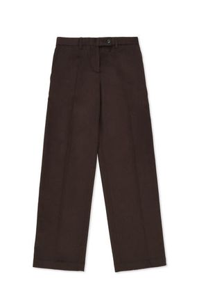 Fortela Juliana Wide Leg Wool Trousers in Brown at Nordstrom, Size 42 32 Eu