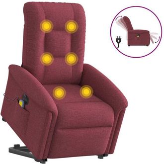 vidaXL Vidaxl - Sill&oacute;n De Masaje El&eacute;ctrico Reclinable Elevable Tela Rojo Tinto