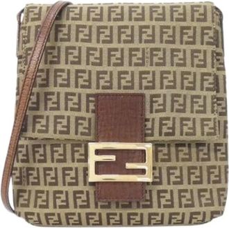 Fendi Pre-owned Vintage Canvas Shoulder Bag - Dames - Vintage Schoudertas - Beige - ONE Size - Vintage