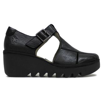 FLY London BURI481FLY Mousse Leather Womens Comfort Sandals - Black - Size:UK 5