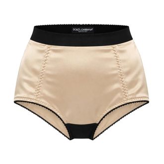 Dolce & Gabbana Zijden slip - Dames - Ondergoed - Beige - Maat: S Zijde