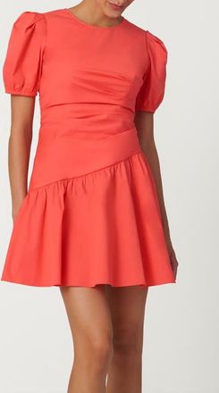 Shoshanna Cotton Poplin Milton Dress in Tangerine at Nordstrom, Size 10