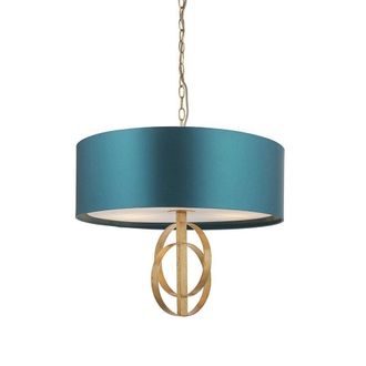 Netlighting TRENTO Dimmable 3 Light Stylish Indoor Fabric Pendant Ceiling Lamp in Gold