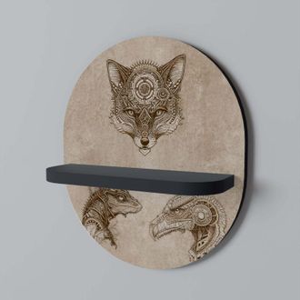 OEM Steampunk Trio Estante Ovalado Negro