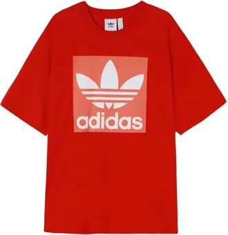 adidas originals Oversized Tee Round Neck Short Sleeve Red FK9991