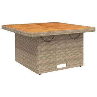 vidaXL Mesa De Jard&iacute;n Rat&aacute;n Sint&eacute;tico Madera Acacia Beige 80x80x71 Cm Vidaxl