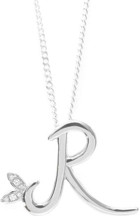 Say It With Winged Diamond Initial Necklace - Sterling Silver - R/22