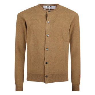 Comme Des Gar&ccedil;ons Cardigans, male, Brown, Size: S Small Heart Cardigan