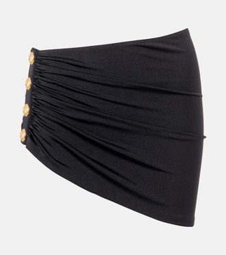 Balmain Draped embellished beach cover-up