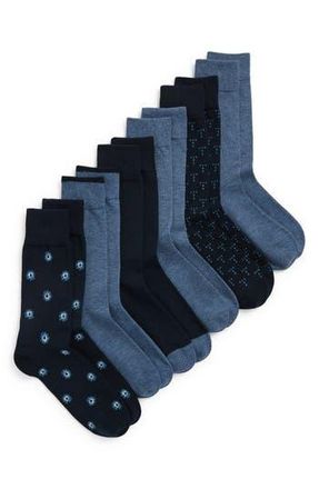 Ted Baker Assorted 6-Pack Crew Dress Socks in Blue at Nordstrom Rack