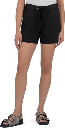 Kut from the Kloth Katana Drawstring Linen Blend Shorts in Black Jm at Nordstrom, Size X-Large