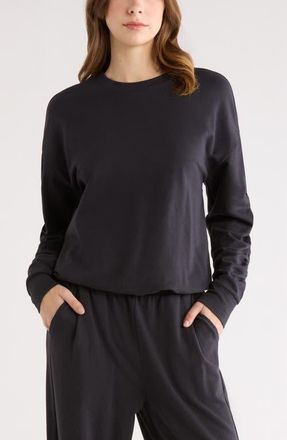 Zella Cinch Side Long Sleeve Top in Black at Nordstrom, Size X-Small