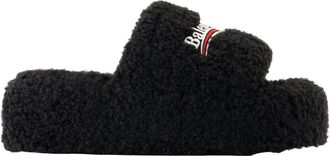 Balenciaga Furry Platform Sandalen - Dames - Sandalen - Zwart - 38 EU - Schoenen