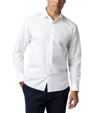 Robert Talbott Reynolds Novelty Cuff Poplin Contemporary Fit Shirt in White/strawberry at Nordstrom, Size X-Large