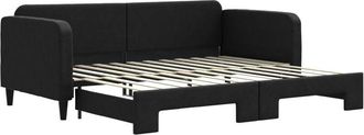 vidaXL Sof&aacute; Cama Nido Tela Negro 90x200 Cm Vidaxl