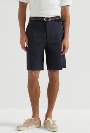 Brunello Cucinelli Garment-dyed Bermuda shorts in Navy Blue at Nordstrom, Size 46 It