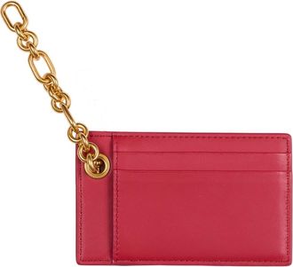 Balmain Pulse Card Holder in Smooth Leather in Red at Nordstrom