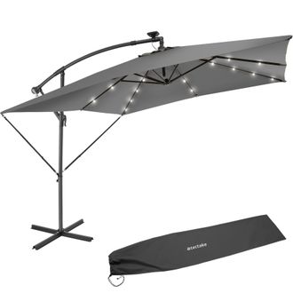 TecTake Parasol Sunna in Light Grey | Size: Large
