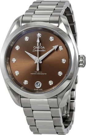 Omega Seamaster Aqua Terra Automatic Diamond Brown Dial Ladies Watch 220.10.34.20.63.001
