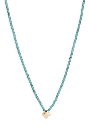 Argento Vivo Puffy Turquoise Beaded Pendant Necklace in Gold at Nordstrom