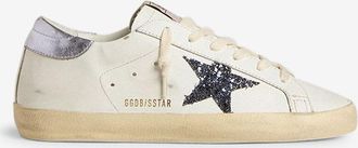 Golden Goose Glattledersneakers mit Glitterstern Super-Star Classic