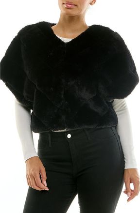 Nina Leonard Faux Fur Capelet in Black at Nordstrom Rack, Size X-Large