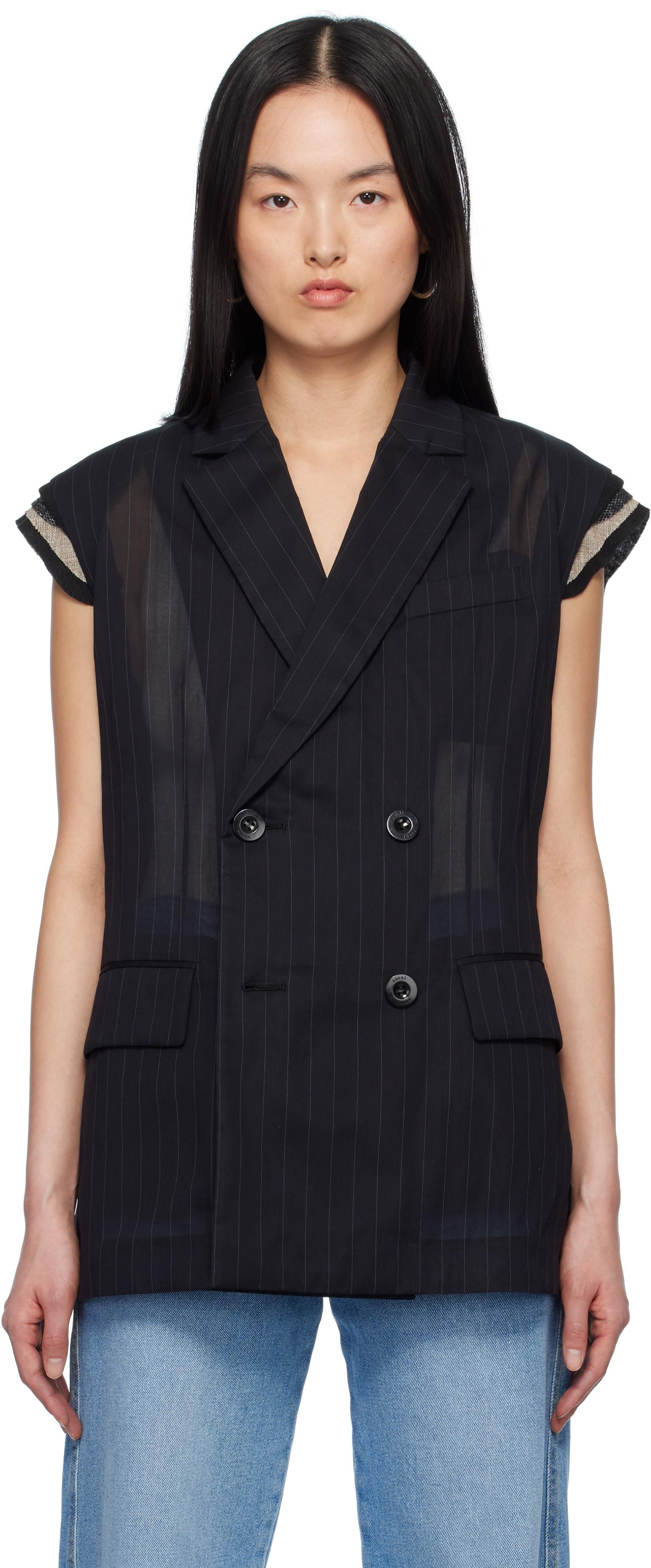 【関税&送料込】Sacai Black Polyester Blend Vest Sacai Black Polyester Blend Vest | italist