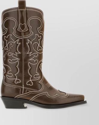 Ganni synthetic leather ankle boots