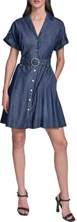 Karl Lagerfeld Denim Shirtdress in Indigo at Nordstrom Rack, Size 14