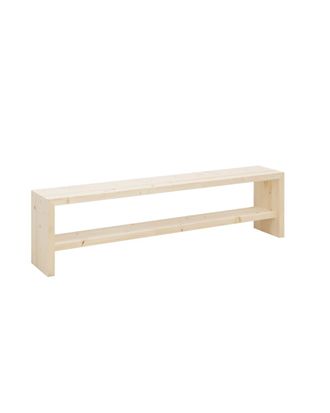 Deco Wood Banco zapatero de madera maciza en tono natural de 165x45cm