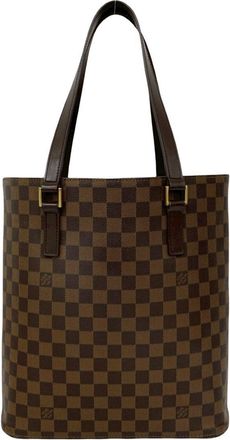 Louis Vuitton Brown Leather Pvc Handbag Tote Bag (Pre-Owned)