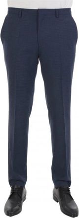 HUGO BOSS Geruite Pantalon Extra Slim Fit - Heren - Nette broeken - Blauw - XL - Leer - Broeken