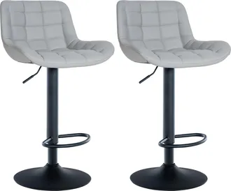 Clp Clp - Set De 2 Taburetes De Bar Tover Gris Simil Cuero