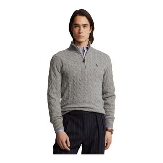 Polo Ralph Lauren Truien & Vesten, Heren, Grijs, XL, Wol, Wool-Cashmere Half-Zip Sweater