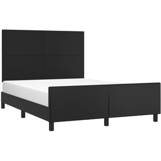 vidaXL Estructura De Cama Sin Colch&oacute;n Cuero Sint&eacute;tico Negro 140x190 Cm Vidaxl