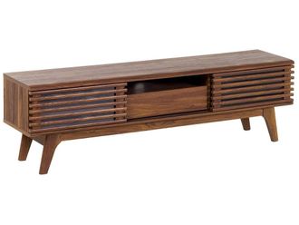 Beliani Mueble TV Marr&oacute;n oscuro