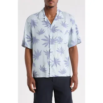 Vans Van Doren Print Camp Shirt in Dawn Mist at Nordstrom, Size X-Large