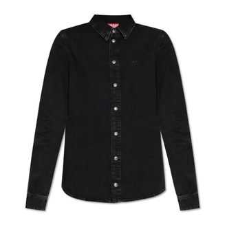 Diesel Denim shirt De-Eazy - Dames - Spijkeroverhemden - Zwart - S - Denim - Overhemden