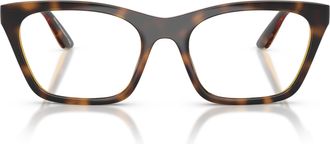Emporio Armani Oversized Tortoiseshell Square Frame Eyeglasses