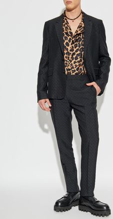 Balmain Shirt With Animal Motif, Mens, Brown
