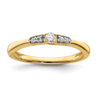 Diamond2Deal 14k Yellow Gold Lab Grown Diamond Engagement Ring 0.12Ct Clarity- VS Color- G-H