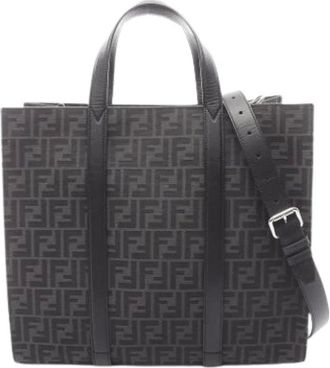 Fendi Pre-owned Tote Bags, female, Black, Size: ONE SIZE Pre-owned Canvas Tote Bag