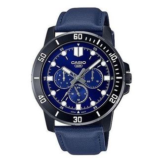 Casio Mens CASIO Dress Series Classic Minimalistic Sports 45mm waterproof Strap Mens Blue Analog MTP-VD300BL-2E