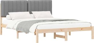 vidaXL Estructura De Cama Con Cabecera Tapizada Gris Claro Vidaxl