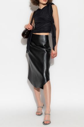 Diesel Vegan Leather Skirt, Womens, Black